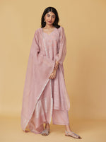 Load image into Gallery viewer, Blush Embroidered Woven Dots Kurta Set
