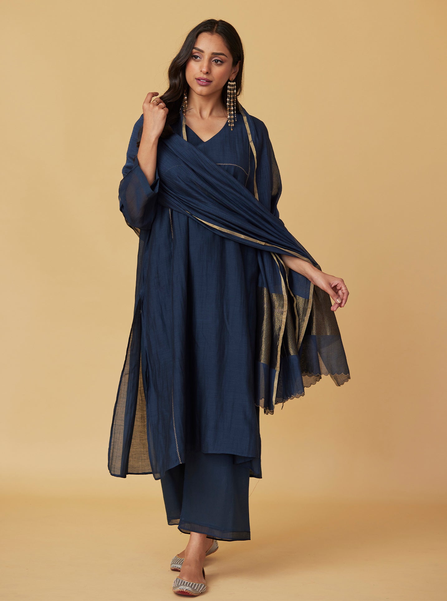 Midnight Blue Basic Kurta Set