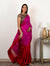 Tie Dye Fuchsia and Scarlet Panelled Saree