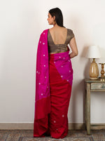 Load image into Gallery viewer, Tie Dye Fuchsia and Scarlet Panelled Saree

