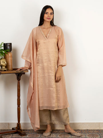 Sandstone Chanderi Kurta Set