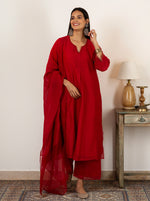 Load image into Gallery viewer, Scarlet Embroidered Kurta Set
