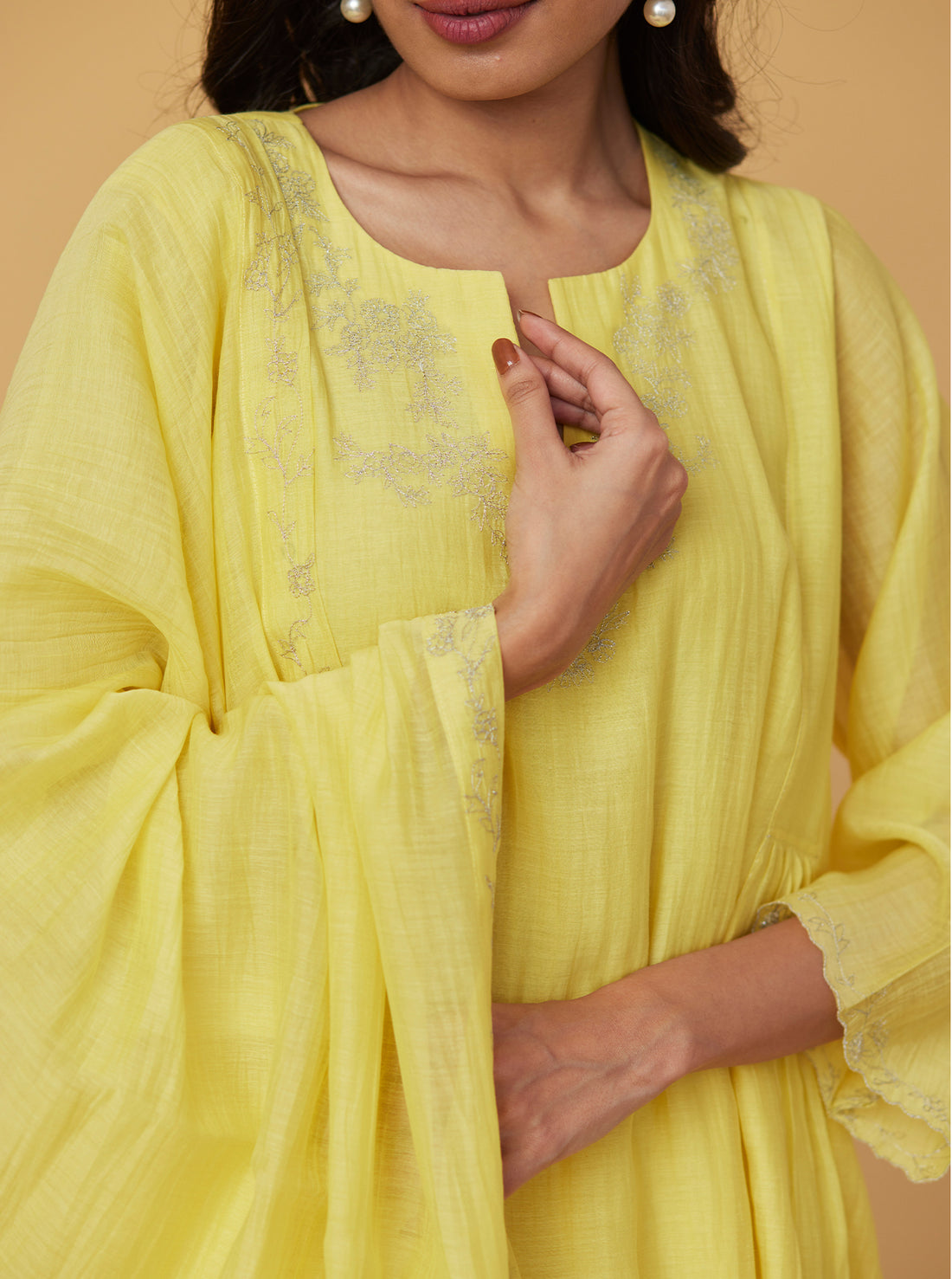 Canary Zari Embroidered Kurta Set