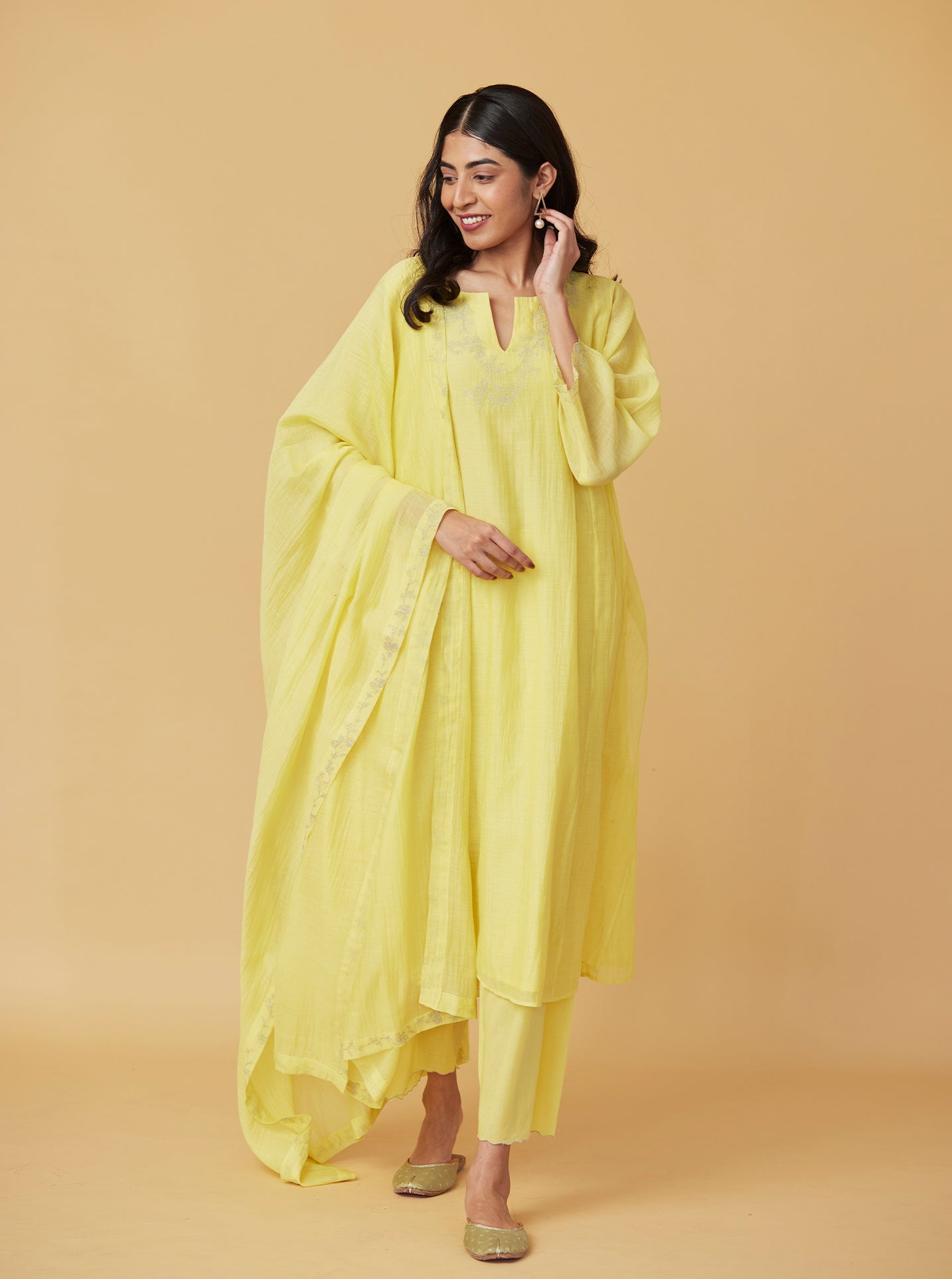 Canary Zari Embroidered Kurta Set