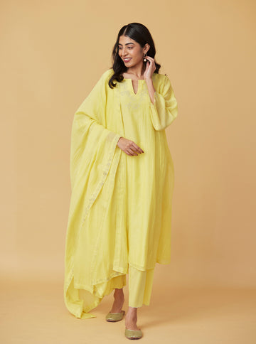 Canary Zari Embroidered Kurta Set