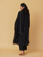 Load image into Gallery viewer, Midnight Black Zari Embroidered Kurta Set
