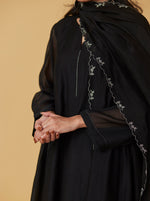 Load image into Gallery viewer, Midnight Black Zari Embroidered Kurta Set
