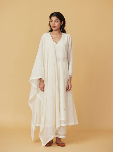 Ivory Mukaish Anarkali Set