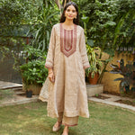 Load image into Gallery viewer, Almond Scarlet Embroidered Kurta Set

