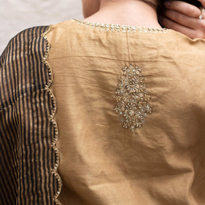 Beige Embroidered Motif Blouse