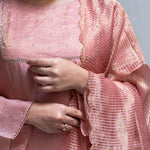 Load image into Gallery viewer, Blush Embroidered Tissue Kurta Set
