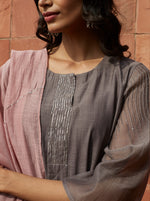 Load image into Gallery viewer, Blush and Slate Embroidered Kurta Set
