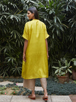 Load image into Gallery viewer, Canary Yellow Flowy Silk Kurta
