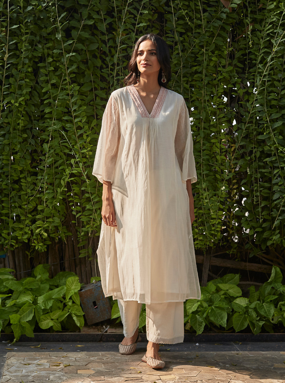 Ivory Tagai Bandhani Kurta Set
