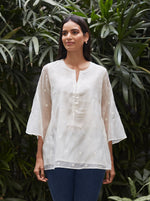 Load image into Gallery viewer, Ivory Woven Dots Kurti
