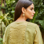Load image into Gallery viewer, Leaf Green Embroidered Tissue Kurta Set
