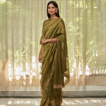 Load image into Gallery viewer, Leaf Green Embroidered Tissue Saree

