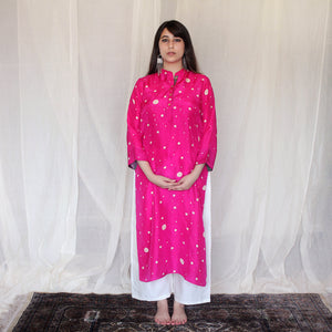 Fuchsia Abstract Print Kurta