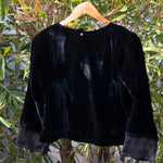 Load image into Gallery viewer, Midnight Black Velvet Blouse
