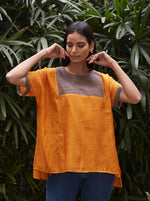Load image into Gallery viewer, Saffron and Slate Kurti
