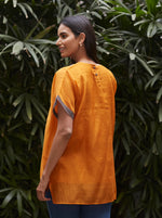 Load image into Gallery viewer, Saffron and Slate Kurti
