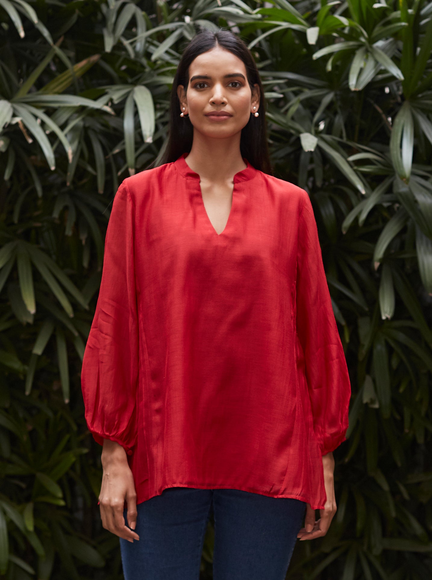 Scarlet Side Pintuck Kurti