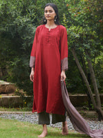 Load image into Gallery viewer, Scarlet and Slate Kurta Set
