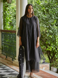 Black Pintuck Kurta