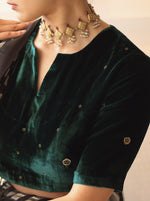 Load image into Gallery viewer, Emerald Velvet Blouse
