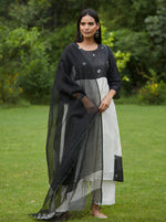 Load image into Gallery viewer, Black and Ivory Tie and Dye Kurta Set
