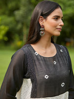 Load image into Gallery viewer, Black and Ivory Tie and Dye Kurta Set

