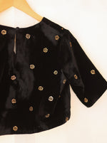 Load image into Gallery viewer, Midnight Black Velvet Blouse

