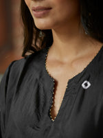Load image into Gallery viewer, Midnight Black Tie-Dye Silk Kurta
