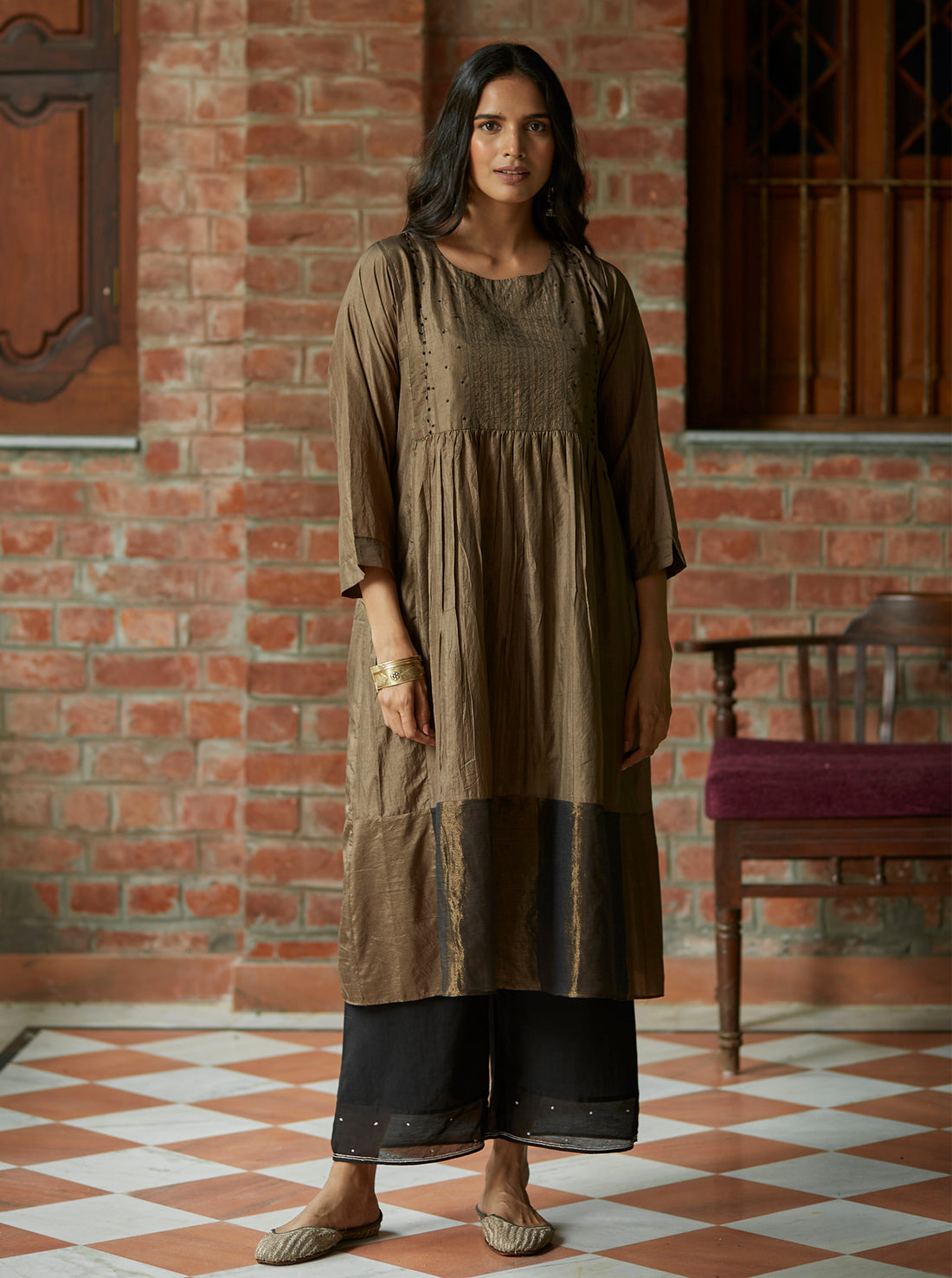 Hazel Embroidered Silk Kurta Set